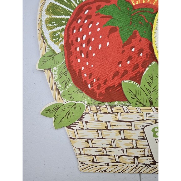 Drink Coaster Set Fruit Design Stotter Basket Storage & Box MCM VTG - Picture 4 of 11